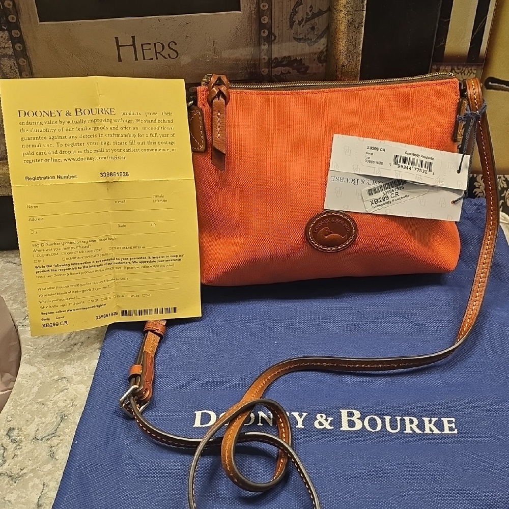 *NWT* Dooney & Bourke NYLON CORAL Crossbody POUCHETTE